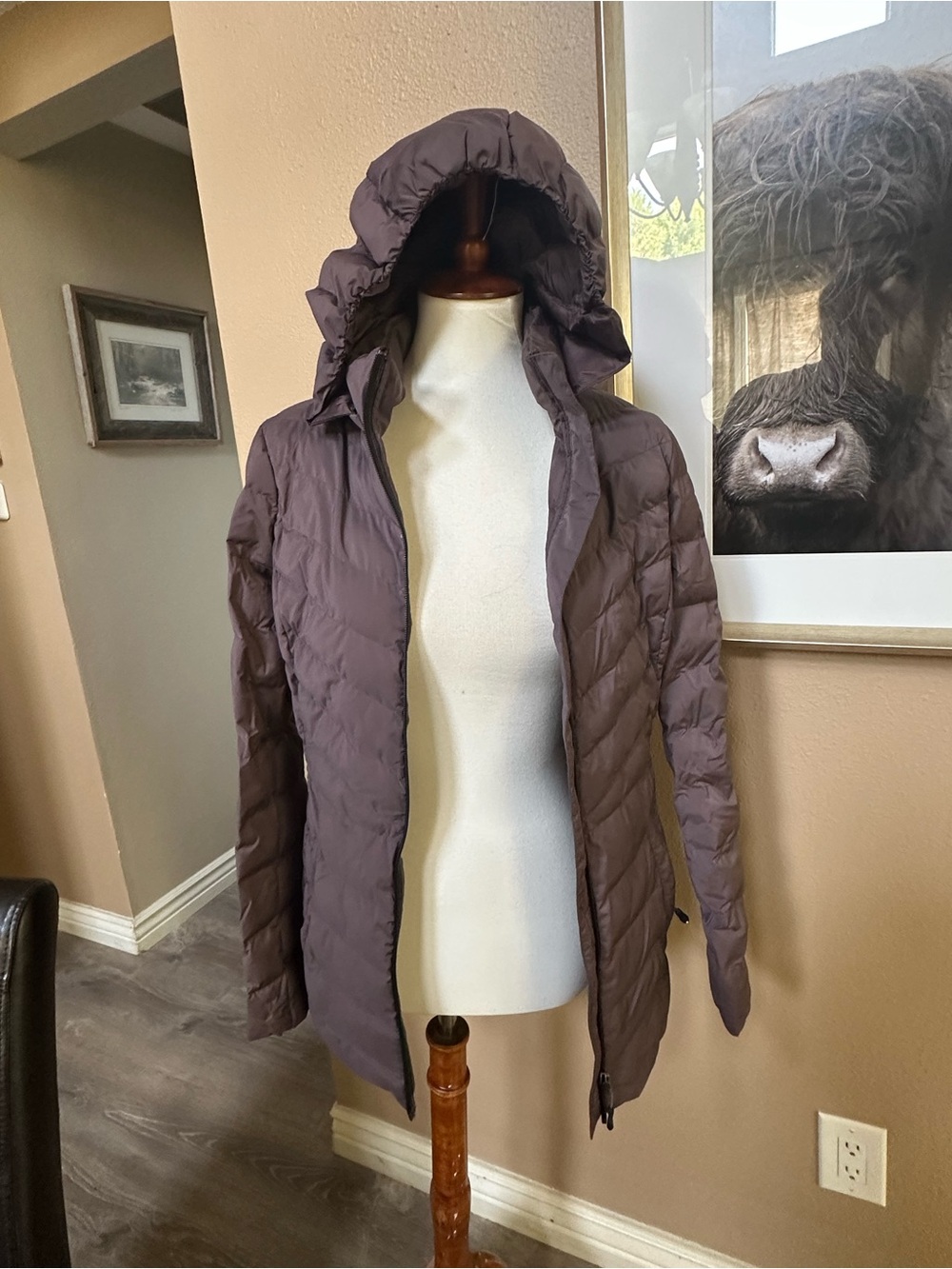 Women's Hooded Packable Puffer Jacket - Taupe
